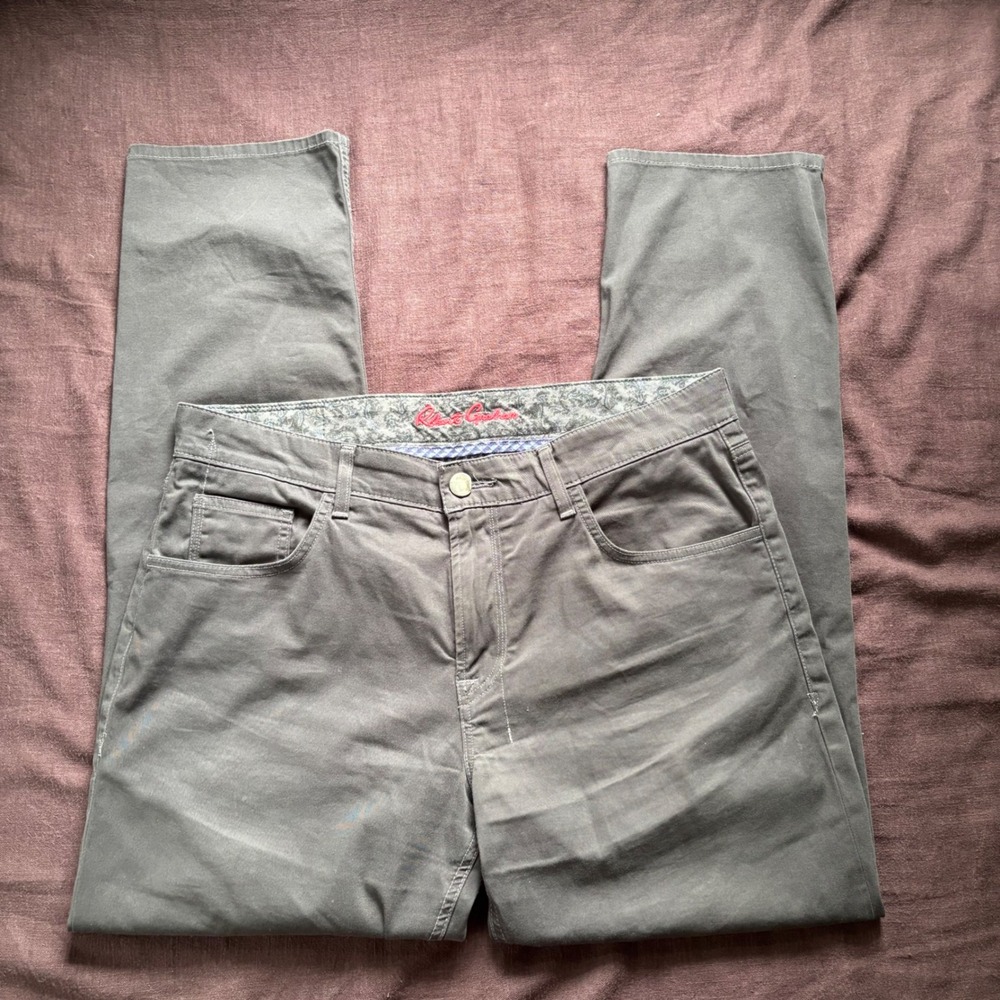 Robert Graham Tanner Yates Pants Mens 36 Gray Straight Leg